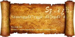 Szentgyörgyi Árpád névjegykártya